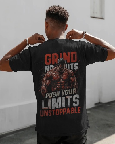 GRIND Unstoppable Oversized T-Shirt – Limitless Gym Motivation Edition